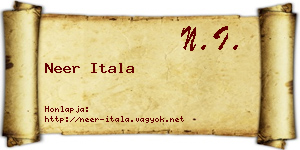 Neer Itala névjegykártya